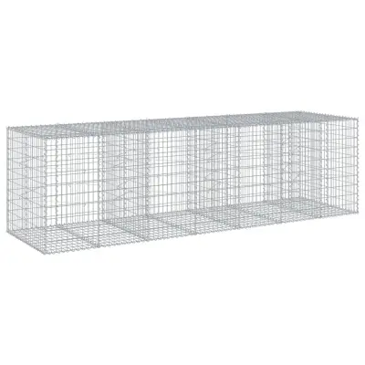 vidaXL Gabionska košara s pokrovom 350x100x100 cm pocinkano železo