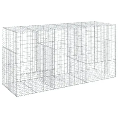 vidaXL Gabionska košara s pokrovom 300x100x150 cm pocinkano železo