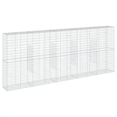 vidaXL Gabionska košara s pokrovom 500x50x200 cm pocinkano železo