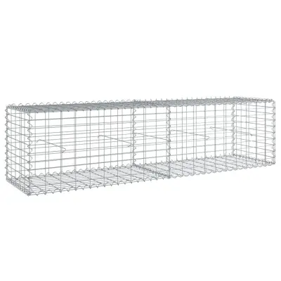vidaXL Gabionska košara s pokrovom 200x50x50 cm pocinkano železo