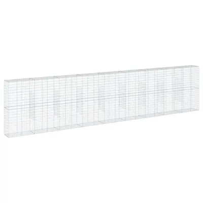 vidaXL Gabionska košara s pokrovom 900x50x200 cm pocinkano železo