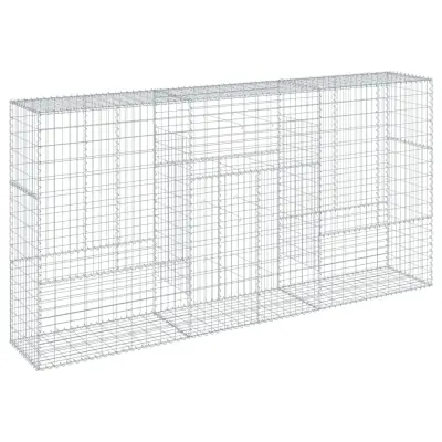 vidaXL Gabionska košara s pokrovom 300x50x150 cm pocinkano železo