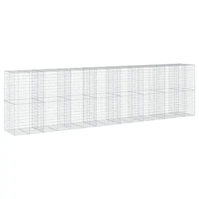 vidaXL Gabionska košara s pokrovom 750x100x200 cm pocinkano železo