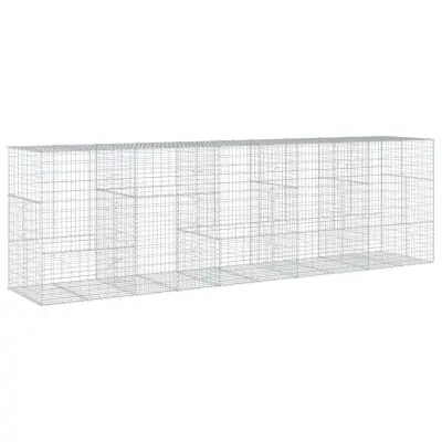 vidaXL Gabionska košara s pokrovom 500x100x150 cm pocinkano železo