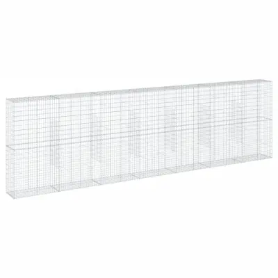 vidaXL Gabionska košara s pokrovom 700x50x200 cm pocinkano železo