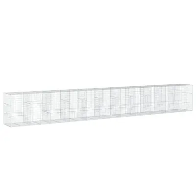 vidaXL Gabionska košara s pokrovom 1100x100x150 cm pocinkano železo
