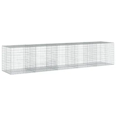 vidaXL Gabionska košara s pokrovom 500x100x100 cm pocinkano železo