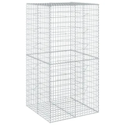 vidaXL Gabionska košara s pokrovom 100x100x200 cm pocinkano železo