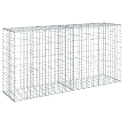 vidaXL Gabionska košara s pokrovom 200x50x100 cm pocinkano železo