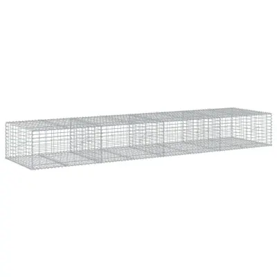 vidaXL Gabionska košara s pokrovom 400x100x50 cm pocinkano železo