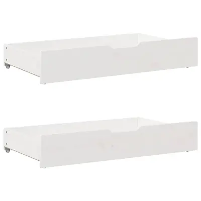 vidaXL Predal za posteljo 2 kosa bel 95x55x17 cm trdna borovina