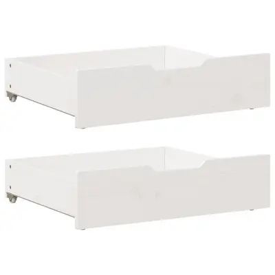vidaXL Predal za posteljo 2 kosa bela 75x55x17 cm trdna borovina