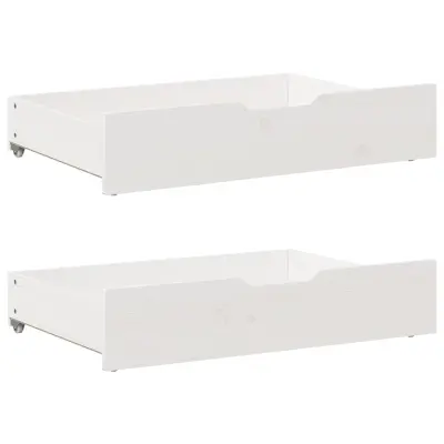 vidaXL Predal za posteljo 2 kosa bela 85x55x17 cm trdna borovina
