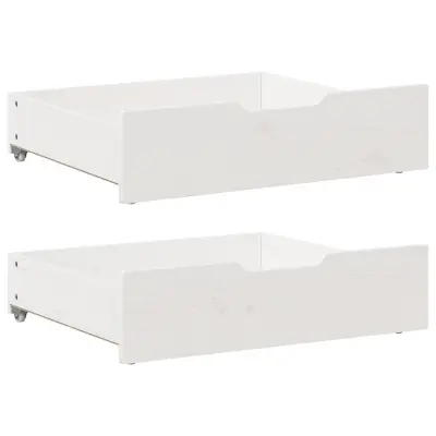 vidaXL Predal za posteljo 2 kosa bela 65x55x17 cm trdna borovina