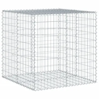 vidaXL Gabionska košara s pokrovom 100x100x100 cm pocinkano železo