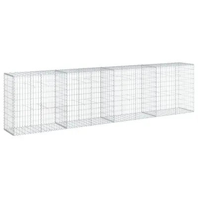 vidaXL Gabionska košara s pokrovom 400x50x100 cm pocinkano železo