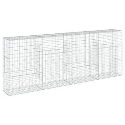 vidaXL Gabionska košara s pokrovom 400x50x150 cm pocinkano železo