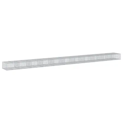 vidaXL Gabionska košara s pokrovom 1100x100x50 cm pocinkano železo
