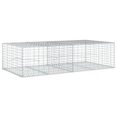vidaXL Gabionska košara s pokrovom 200x100x50 cm pocinkano železo