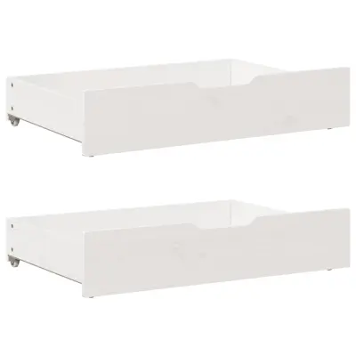 vidaXL Predal za posteljo 2 kosa bela 80x55x17 cm trdna borovina