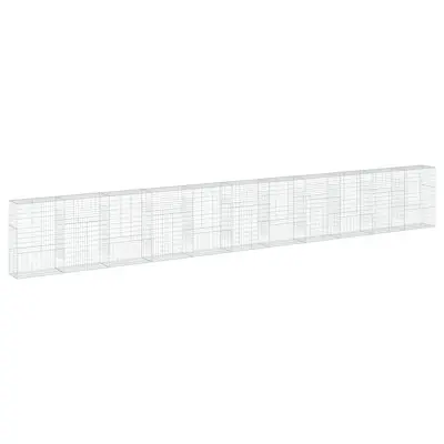 vidaXL Gabionska košara s pokrovom 1100x50x150 cm pocinkano železo