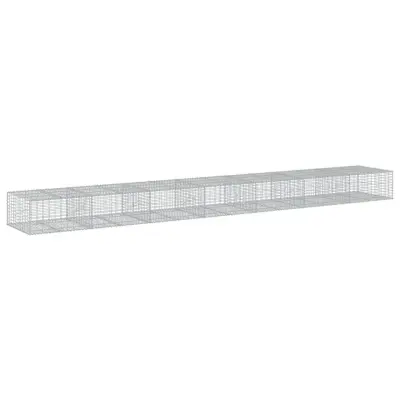 vidaXL Gabionska košara s pokrovom 700x100x50 cm pocinkano železo