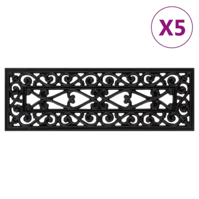 vidaXL Podloge za stopnice 5 kosov 25x75 cm guma