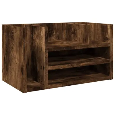 vidaXL Organizator za pisalno mizo dimlj. hrast 44,5x24x25 cm inž. les