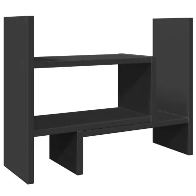 vidaXL Organizator za pisalno mizo črn 38,5x17x39 cm inženirski les