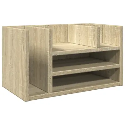 vidaXL Organizator za pisalno mizo sonoma hrast 44,5x24x25 cm inž. les