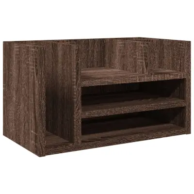 vidaXL Organizator za pisalno mizo rjavi hrast 44,5x24x25 cm inž. les