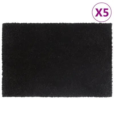 vidaXL Predpražnik 5 kosov črne barve 40x60 cm kokosova vlakna