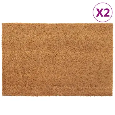 vidaXL Predpražnik 2 kosa naravne barve 40x60 cm kokosova vlakna