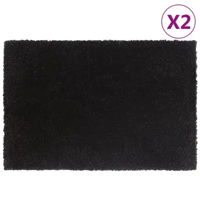 vidaXL Predpražnik 2 kosa črne barve 40x60 cm kokosova vlakna