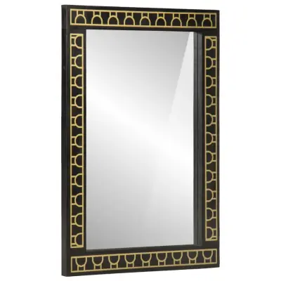 vidaXL Kopalniško ogledalo 50x70x2,5 cm trden mangov les in steklo