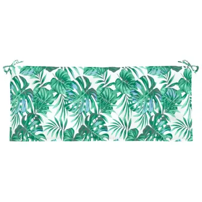 vidaXL Blazina za vrtno klop vzorec listov 120x50x7 cm oxford tkanina
