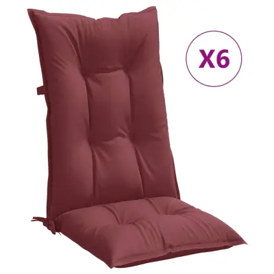vidaXL Blazina za stol 6 kosov melanž vinsko rdeča 120x50x7 cm blago