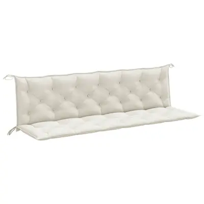 vidaXL Blazina za vrtno klop 2 kosa melanž krem 200x50x7 cm blago