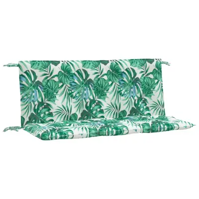 vidaXL Blazina za vrtno klop 2 kosa vzorec listov 120x50x7 cm tkanina