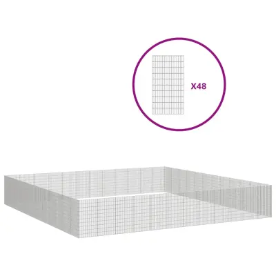vidaXL Ograda za živali na prostem z 48 paneli 54x100 cm železo