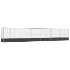 vidaXL Voliera s podaljškom srebrna 1250,5x107x212 cm jeklo