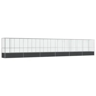 vidaXL Voliera s podaljškom srebrna 1250,5x107x212 cm jeklo