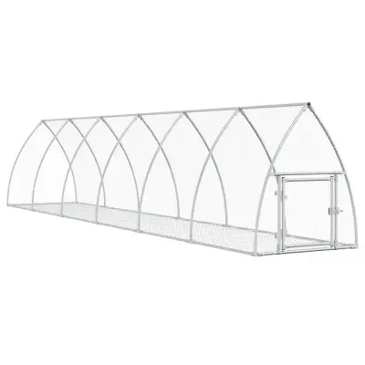 vidaXL Zajčnik srebrna 600x105x120 cm pocinkano jeklo