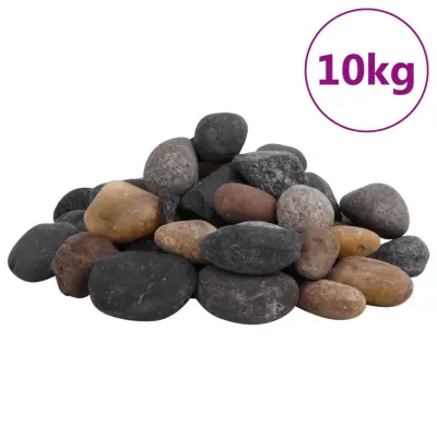 vidaXL Polirani kamenčki 10 kg mešane barve 5-8 cm