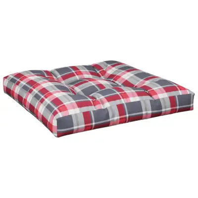 vidaXL Blazina za kavč iz palet rdeč karo vzorec 70x70x12 cm