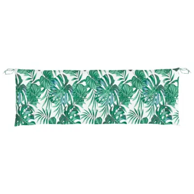 vidaXL Blazina za vrtno klop vzorec listov 150x50x7 cm oxford tkanina
