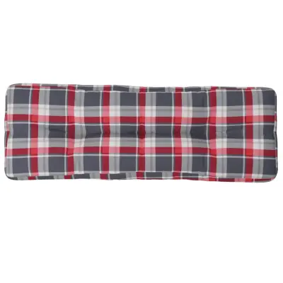 vidaXL Blazina za kavč iz palet rdeč karo vzorec 120x40x12 cm