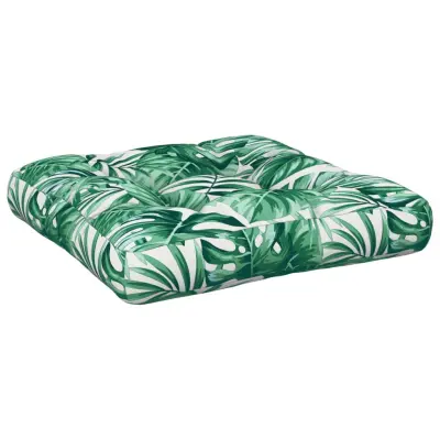 vidaXL Blazina za palete vzorec listja 50x50x12 cm blago
