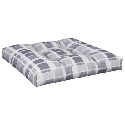 vidaXL Blazina za kavč iz palet siv karo vzorec 70x70x12 cm