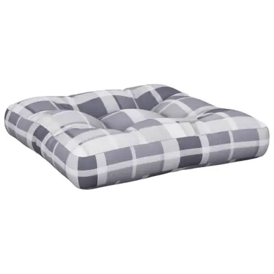 vidaXL Blazina za kavč iz palet siv karo vzorec 60x60x12 cm